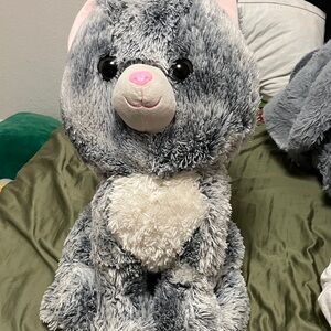 Gray and White Plush Bunny Toy